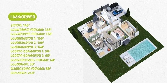 5 ოთახიანი ვილა