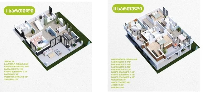 6 ოთახიანი ვილა - გეგმარება